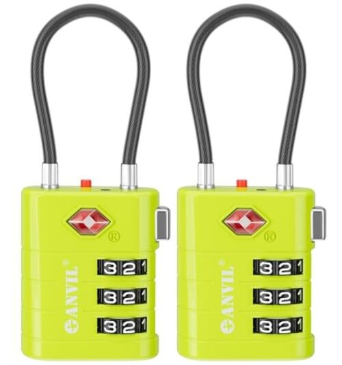 TSA Approved Luggage Locks – High Security TSA008 Combination 2 GRASS GREEN