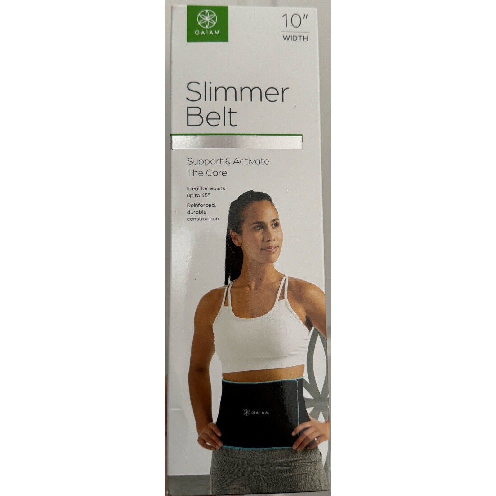 GAIAM Slimmer Belt 10" Width. New Up To 45” Waist Durable Cons. Brand New Sealed