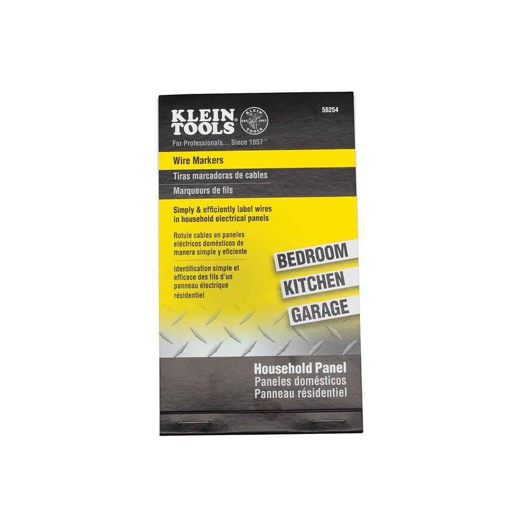 Klein Tools 56254 Wire Marker Book-Household Electrical Panel