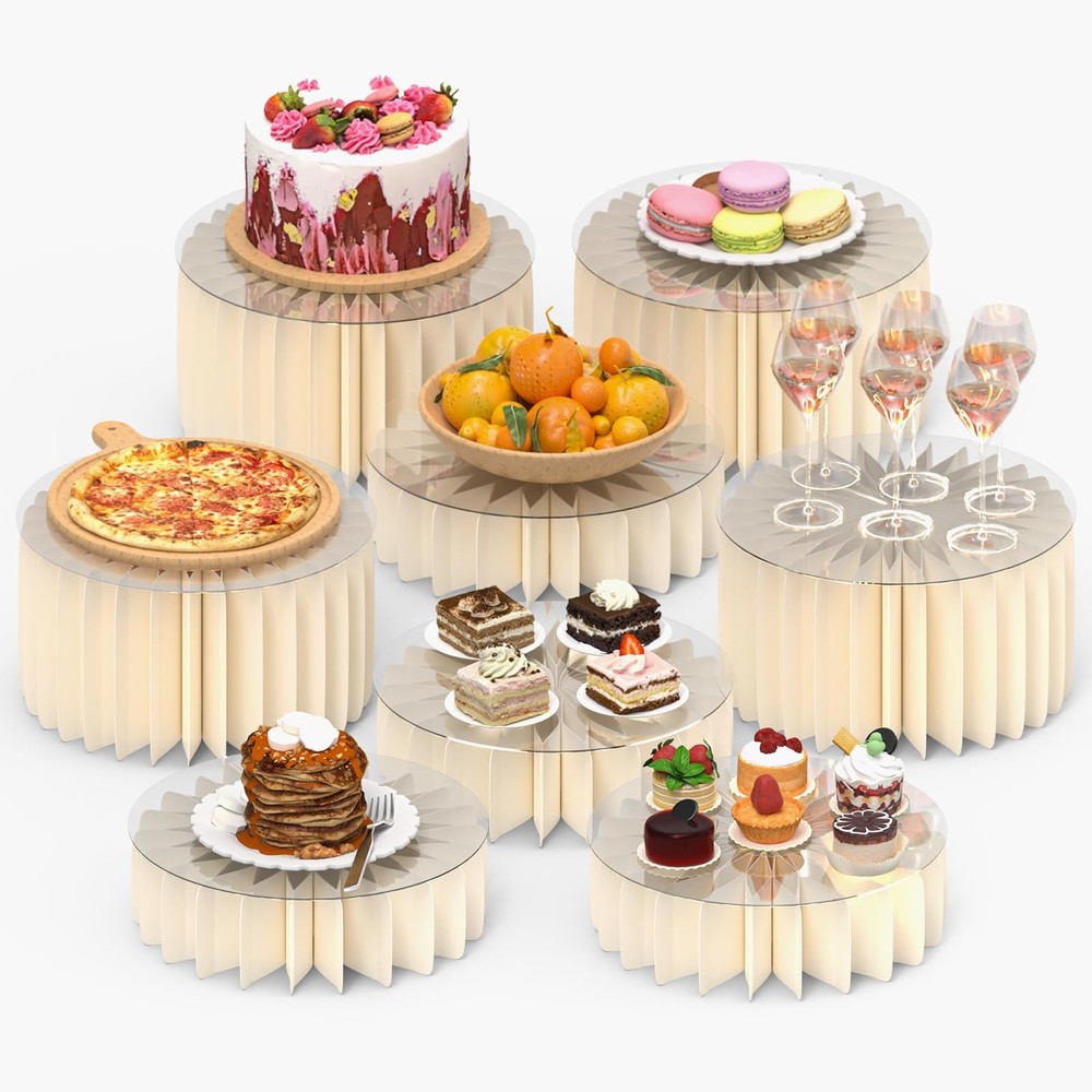 VANITURE 8 PCS Buffet Risers, Foldable Food Risers for Buffet Table, Display ...