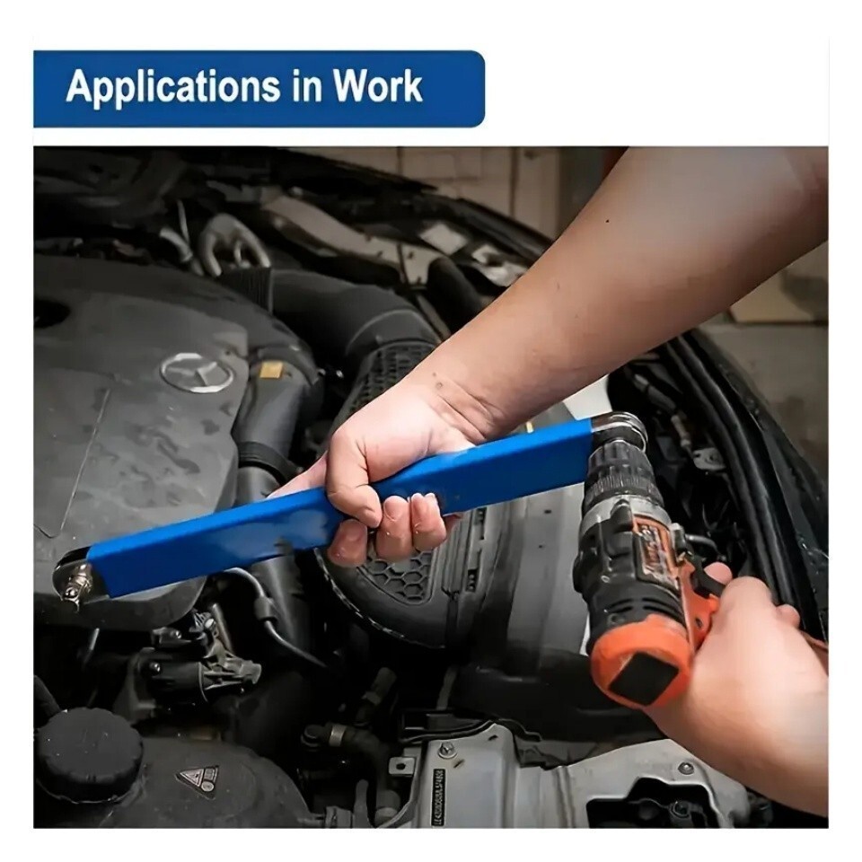 2 Pack Offset Extension Wrench Set Ratchet Spanner Wrench with Extender Adapter