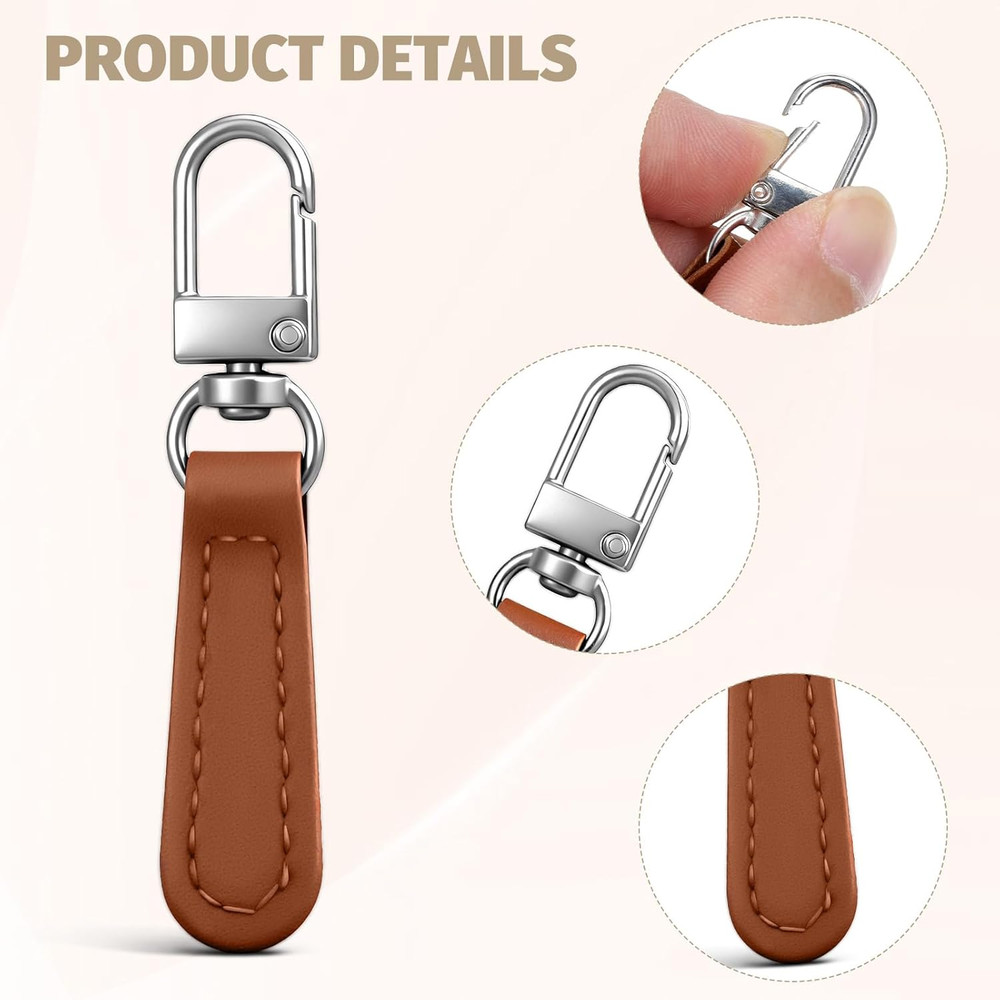 6 PCS Zipper Pulls for Purses, Detachable Leather Zipper Handle Replacement Port
