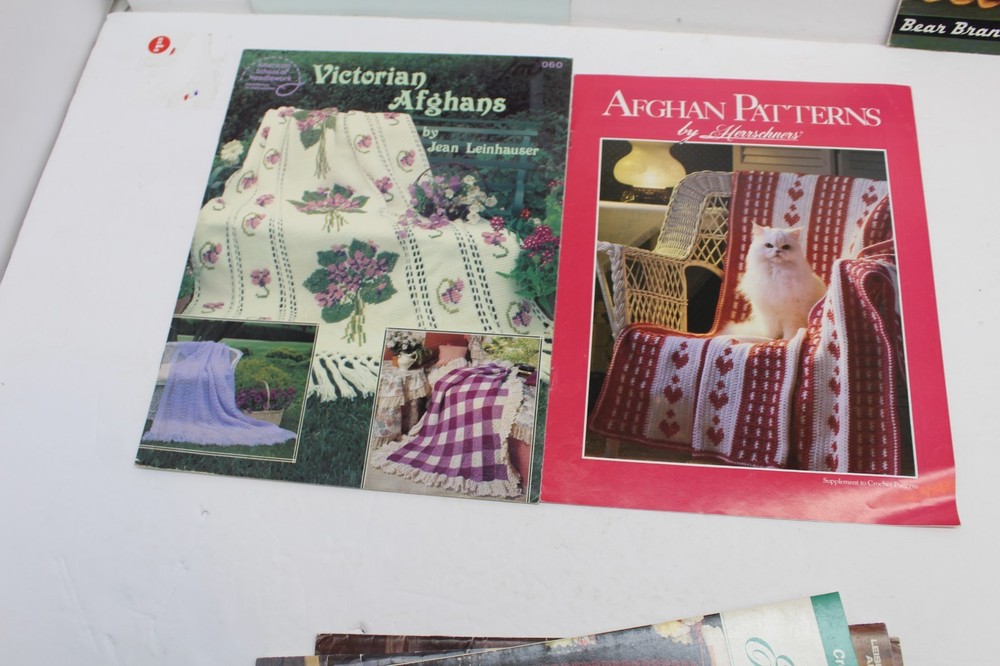 7 pc Lot Afghan Crochet Pattern Booklets
