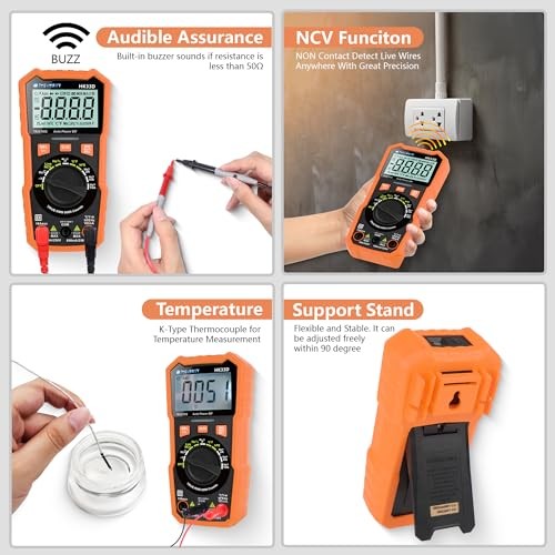 Digital Multimeter Voltmeter Tester with NCV, LCD for AC/DC 6000 Counts