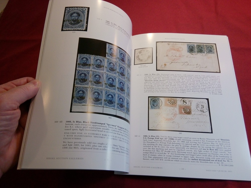2025 Siegel Catalog for Reference Hawaii Stamps & Provisional Government Issues