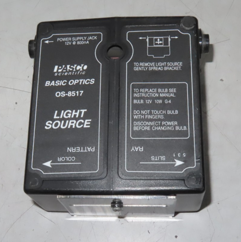 Pasco Scientific Basic Optics OS-8517 Light Source.  FREE SHIPPING