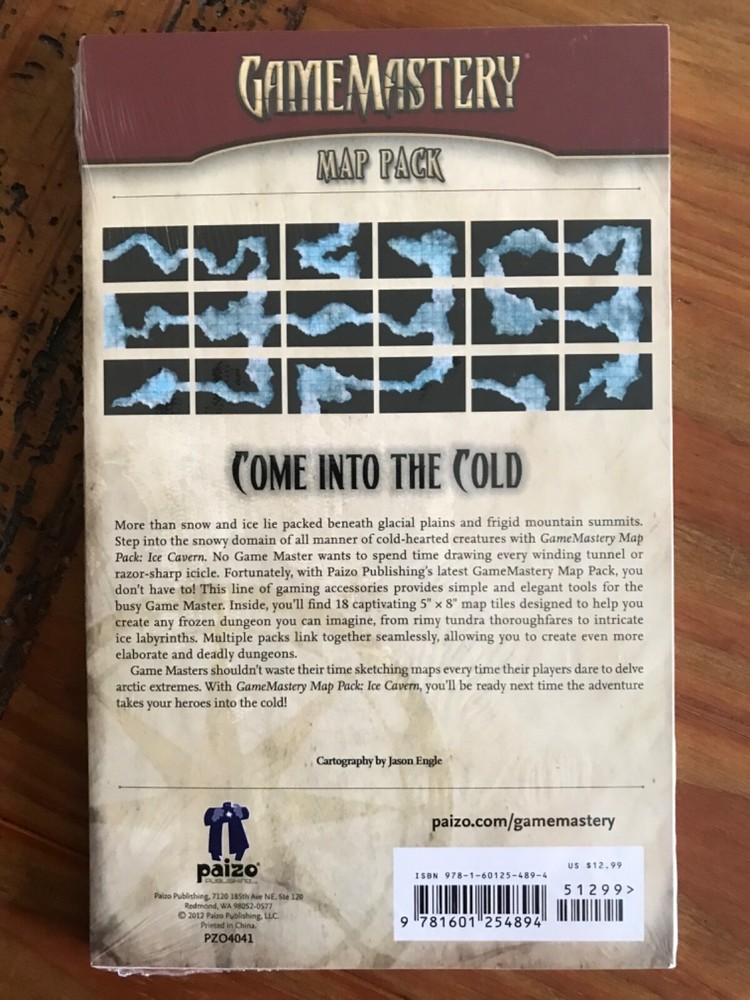 Paizo GameMastery Map Pack - Ice Cavern Pathfinder D&D BRAND NEW SEALED RPG D20