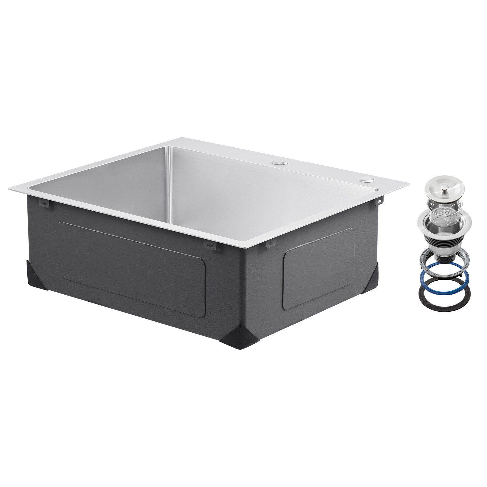 25" Drop In Kitchen Sink Single Bowl Stainless Steel Top Mount Kitchen Bar