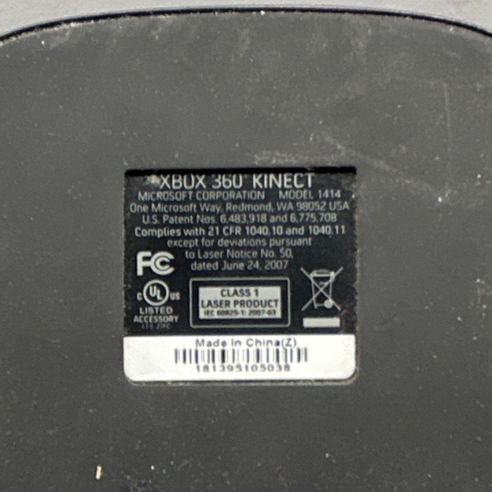 Microsoft Xbox 360 Kinect Motion Camera Model 1414 Black Wired USB For Xbox 360