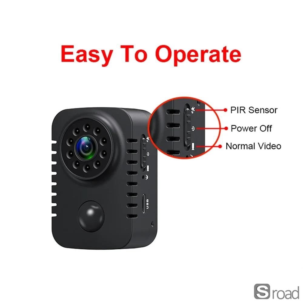 1080P Portable Mini Camera With Night Vision & Motion Detection For Security