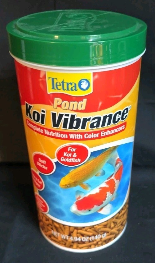 Tetra Pond Koi Vibrance Color Enhancing Fish Food Soft Sticks 4.94 Ounce NEW
