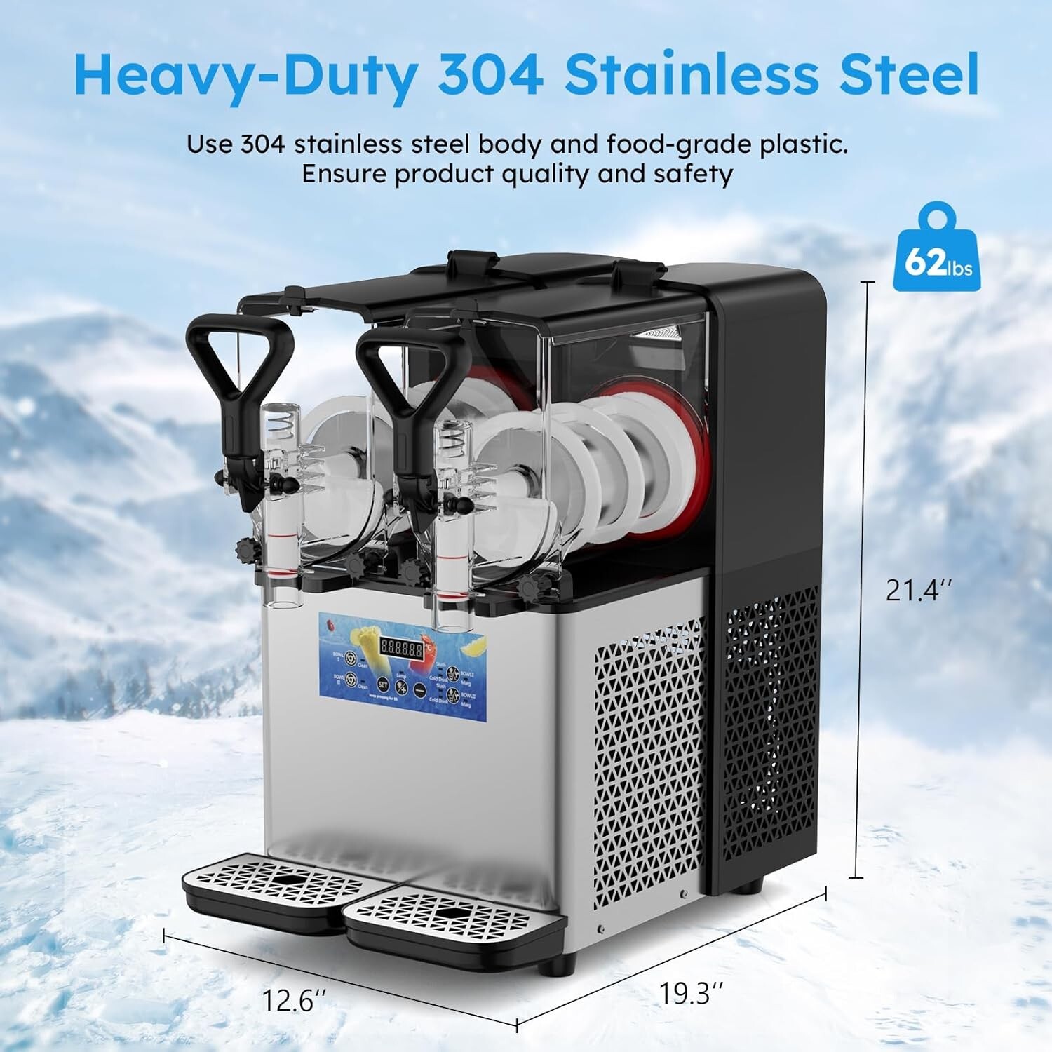 USA Commercial 2x3L Tanks Slush Machine Margarita Slushy Frozen Drinks Machines