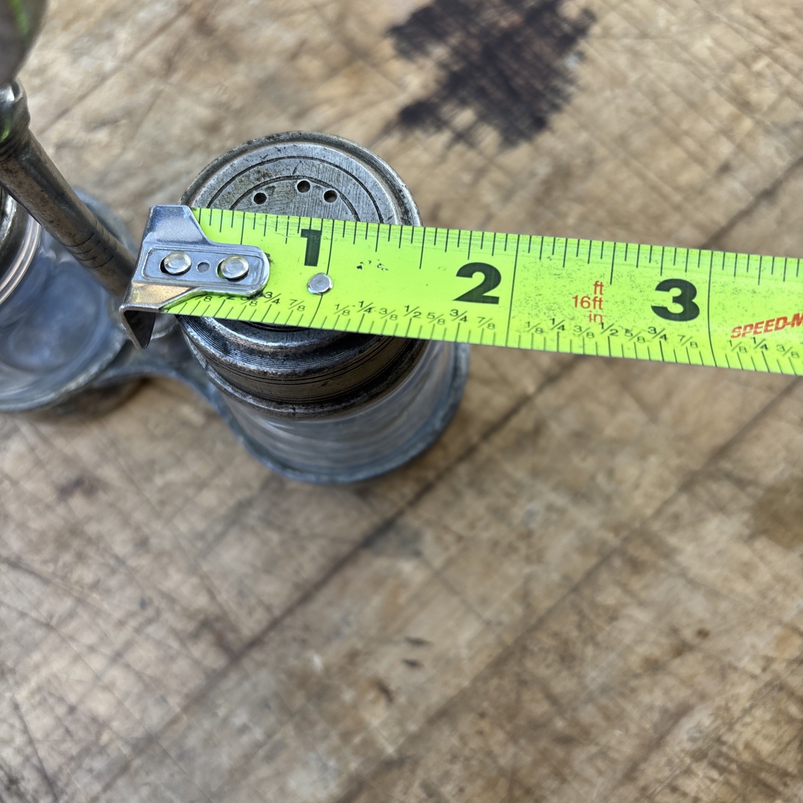 Antique Arte Italica Tavola SM Salt and Pepper with caddy Glass & 95% Pewter