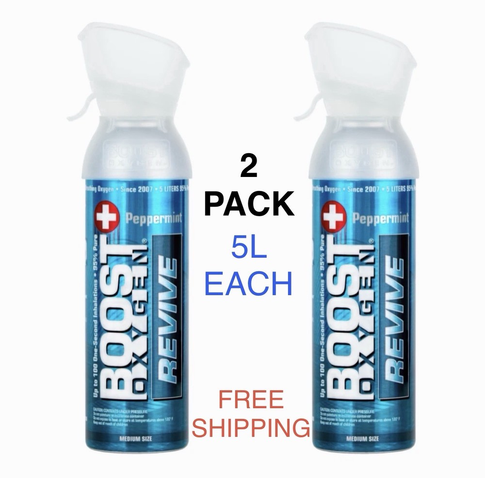 Boost Oxygen Medium Revive Peppermint Aroma 5L . 2 Pack FREE SHIPPING!