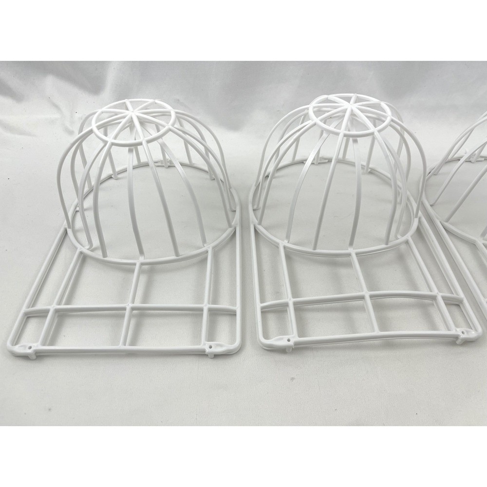 3 Pack White Plastic Baseball Cap Washer Hat Cleaner Shaper Protector Cage