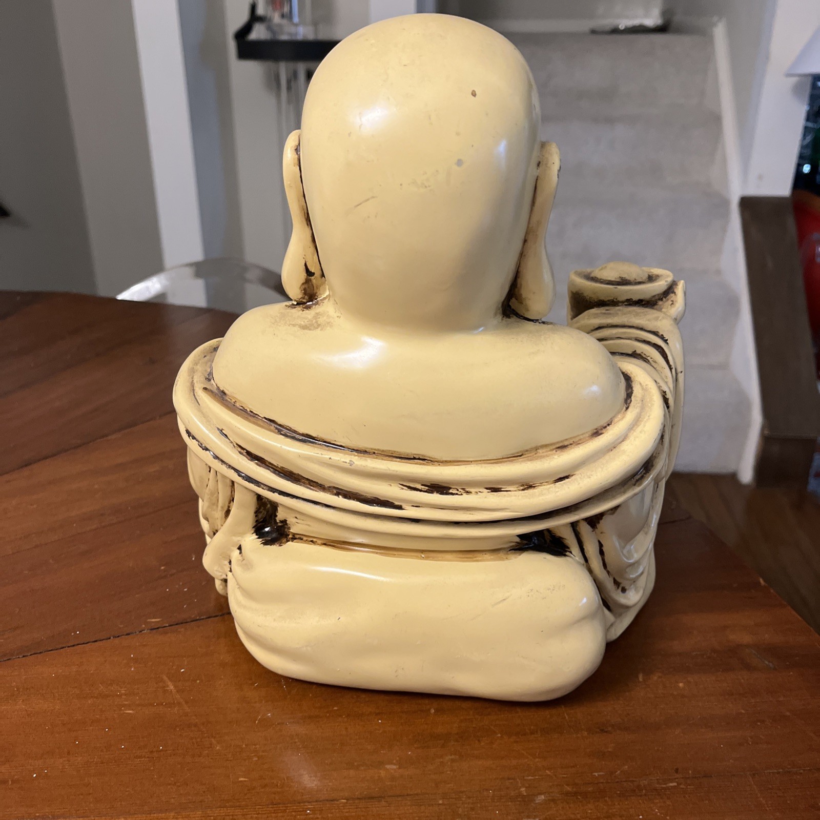 Vintage Laughing Buddha Happy Lucky Statue Large Resin MCM