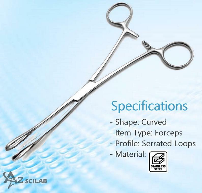 Body Piercing Forceps Kit Hemostat Sponge Clamp 7" Curved