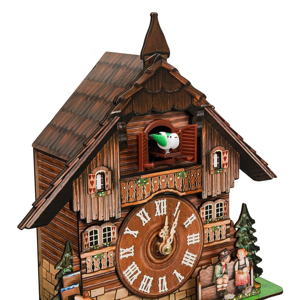 Vintage Cuckoo Wall Clock - Elegant Black Forest Design with Singing Feature