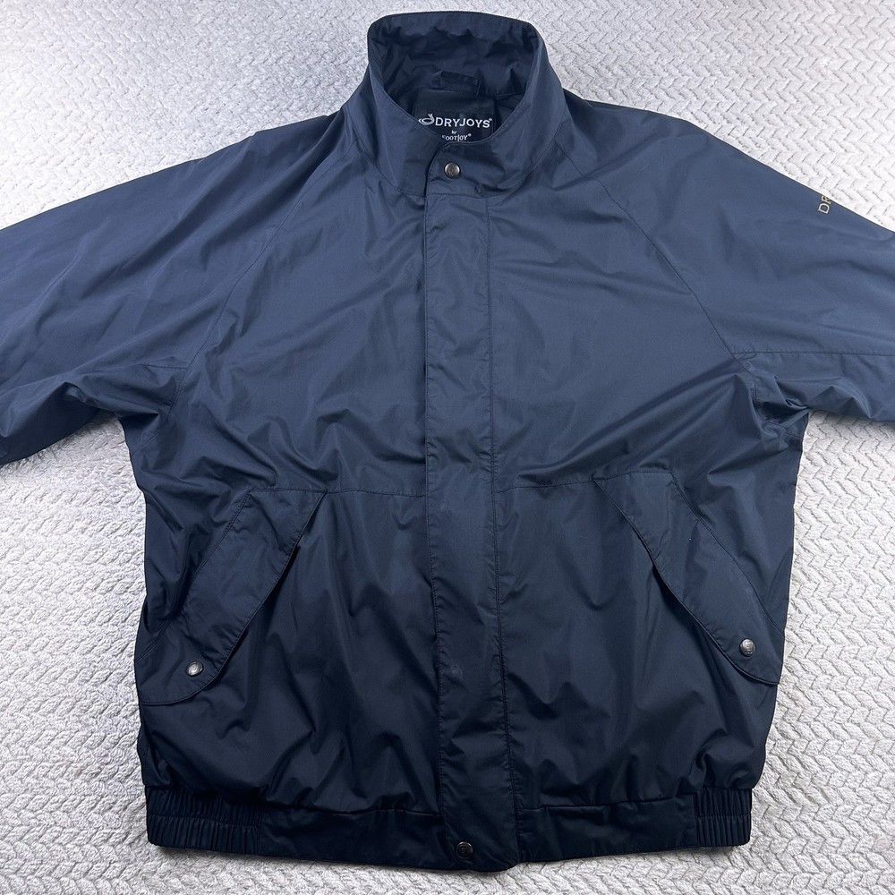 DryJoys FootJoy Men’s Golf Jacket Rain Wind Lined Button Front Large