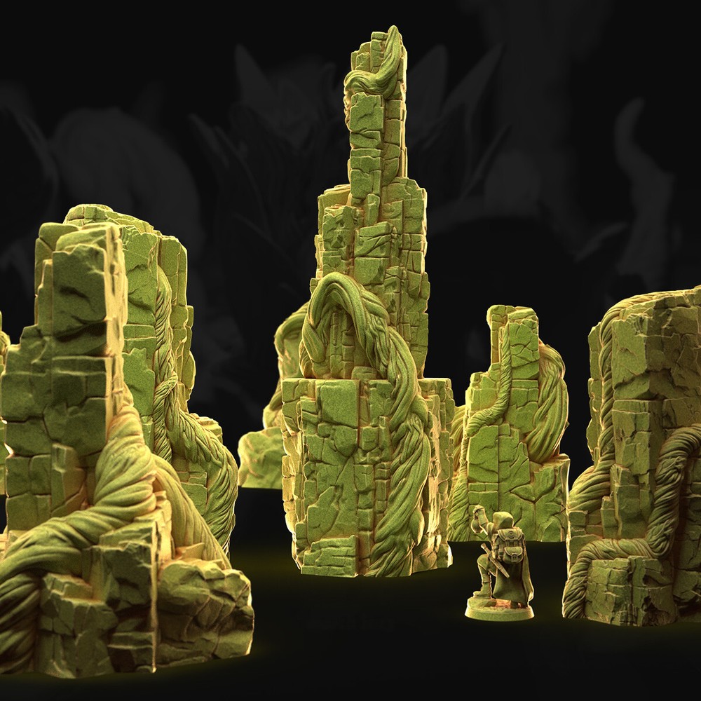 Tabletop Terrain - Fantasy - Vined Cliffs (Right Half)