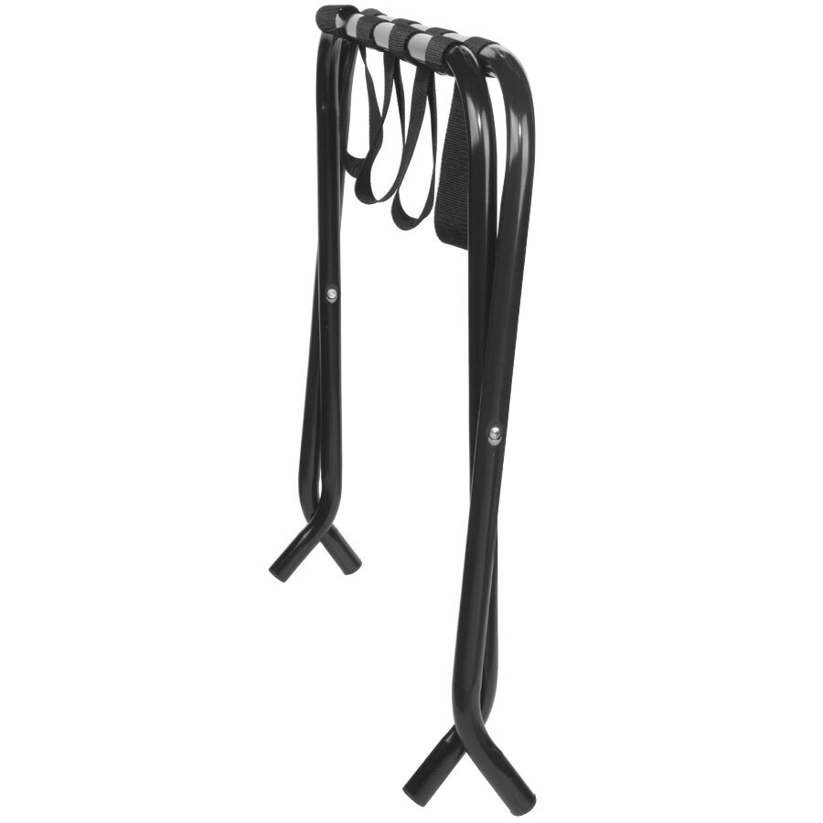 Kings Brand Furniture - Black Metal Foldable Luggage Rack Stand with Nylon Belts