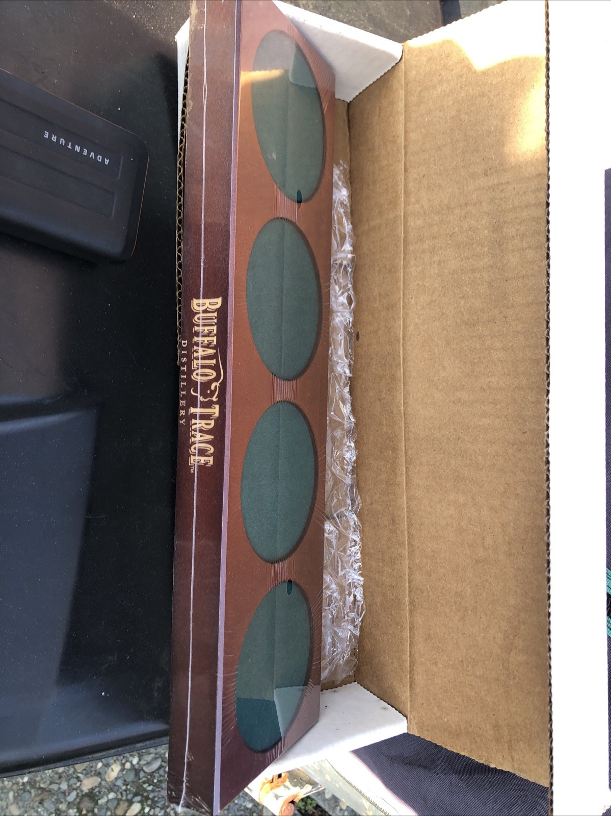 Buffalo Trace Bourbon Distillery Flight Holder Display Advertisement Piece Nib