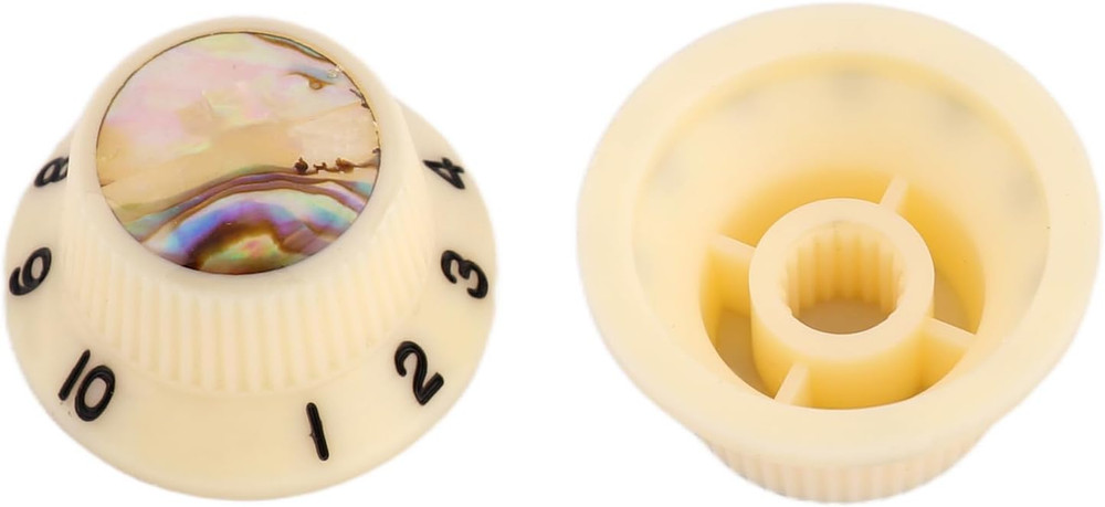 Ivory Guitar Abalone Top Volume Tone Control Knobs Fit Stratocaster Strat