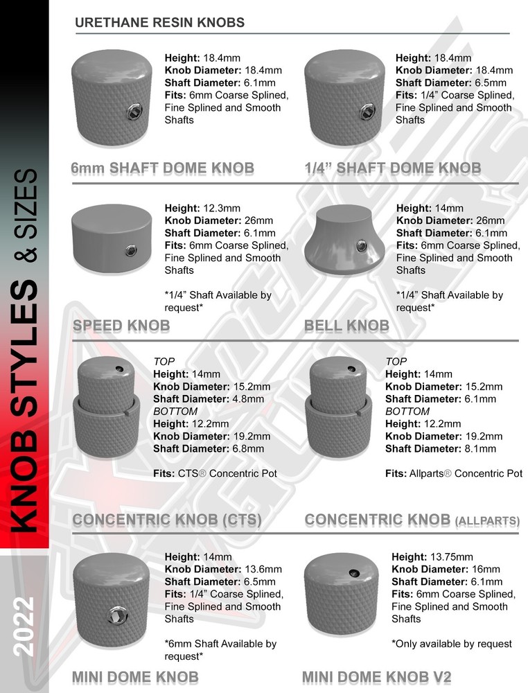 Xentric Guitars - IGNITE GEN1 Series Resin Guitar Knobs & Switch Caps