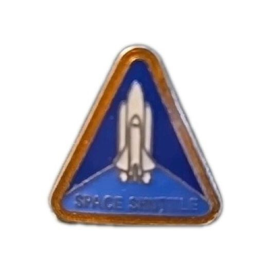 NASA SPACE SHUTTLE triangle Pinback Lapel Pin 1 Inch