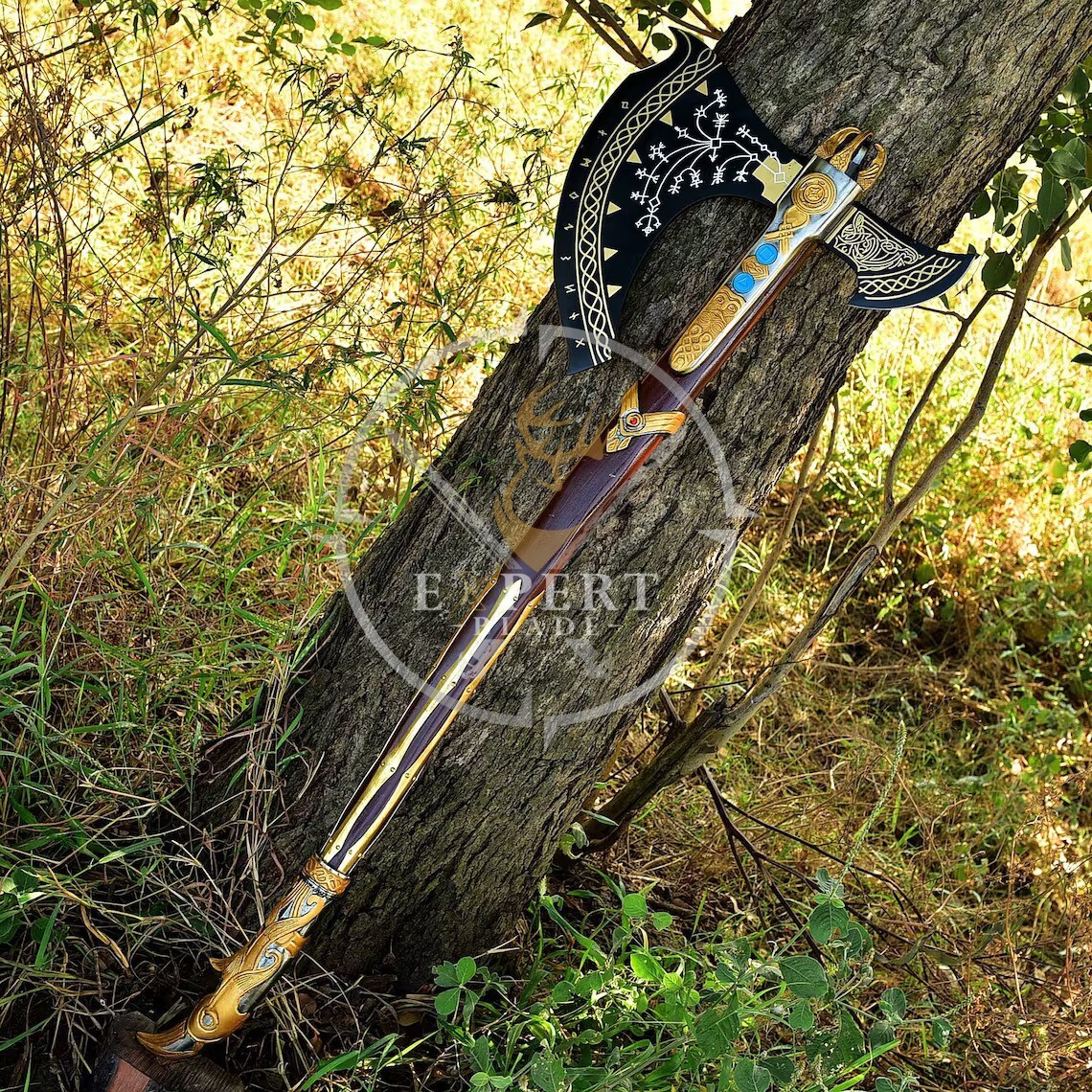 God of War Axe, Medieval God of War Kratos Axe, Viking Axe, Celtic Axe, Gift