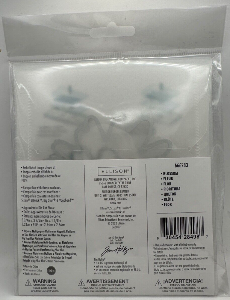 Sizzix Tim Holtz Thinlits Die BLOSSOM Flowers 7 Dies 666283