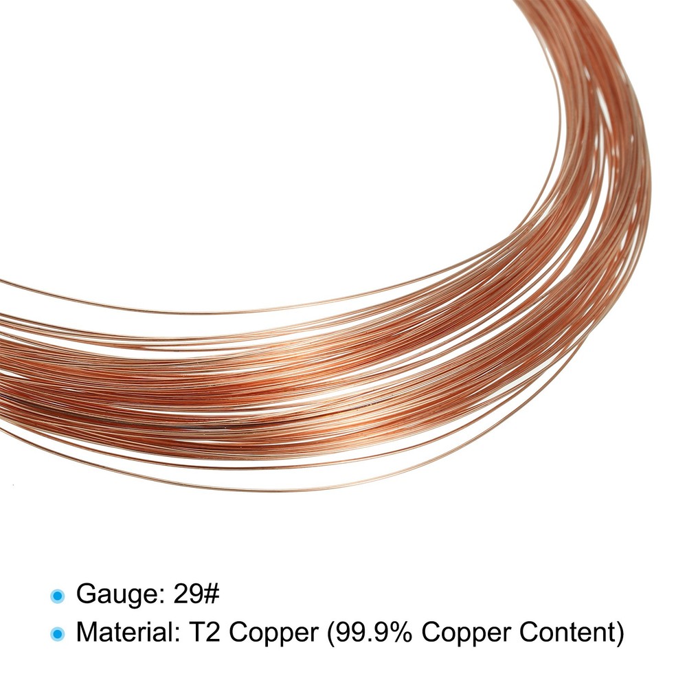49' Solid Bare Copper Wire 29# 99.9% Pure Copper Wire 0.35mm Soft Beading Wire