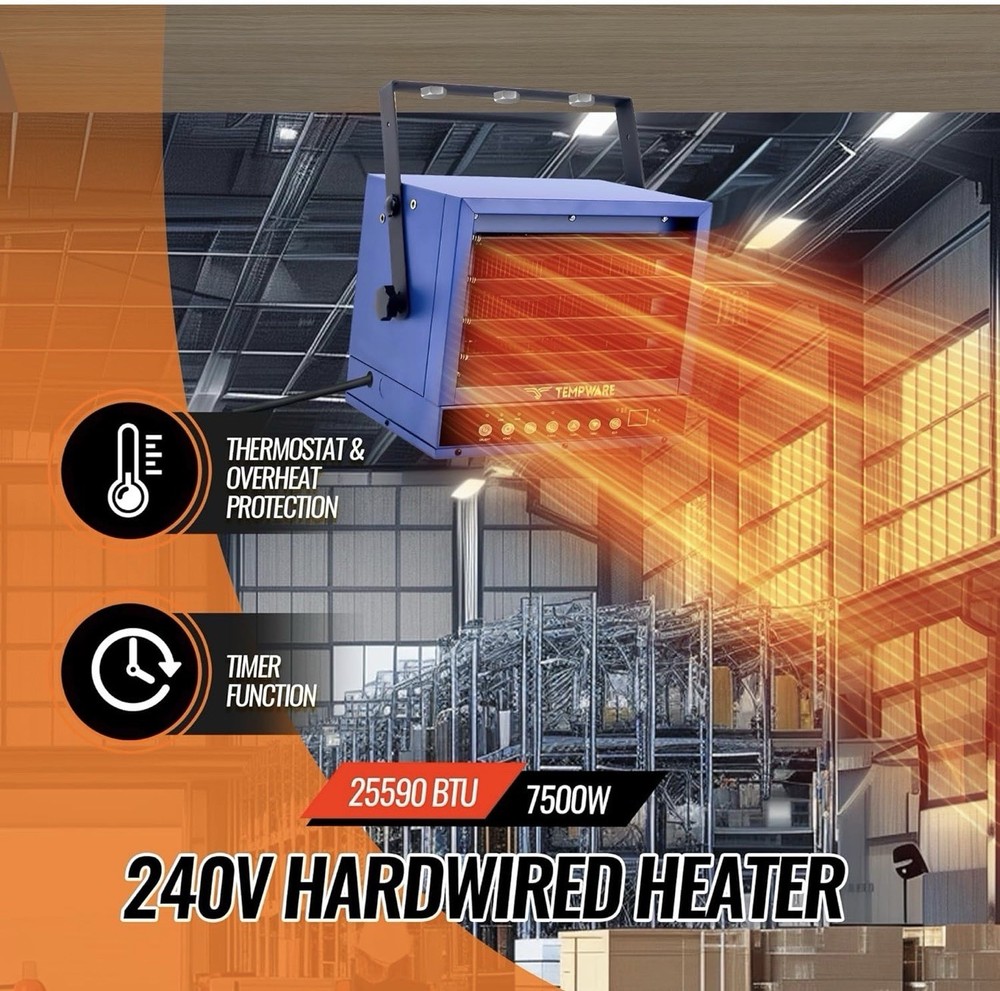 Tempware Electric Heater 7,500 watt Blue