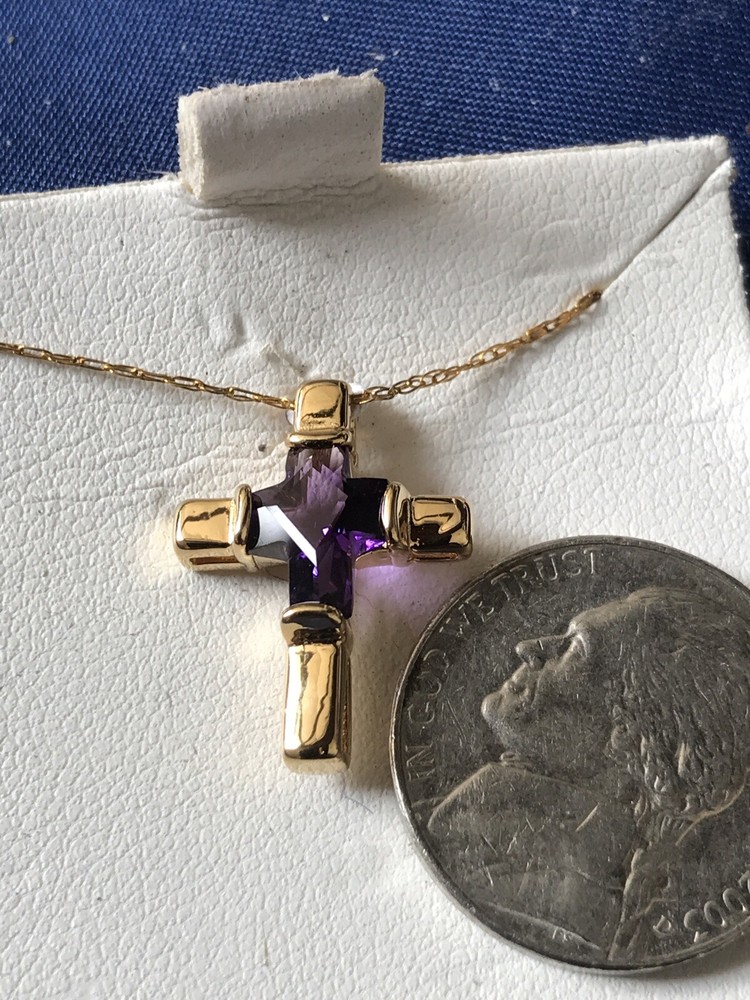 AZ Hayward Amethyst Cross Charm Nos