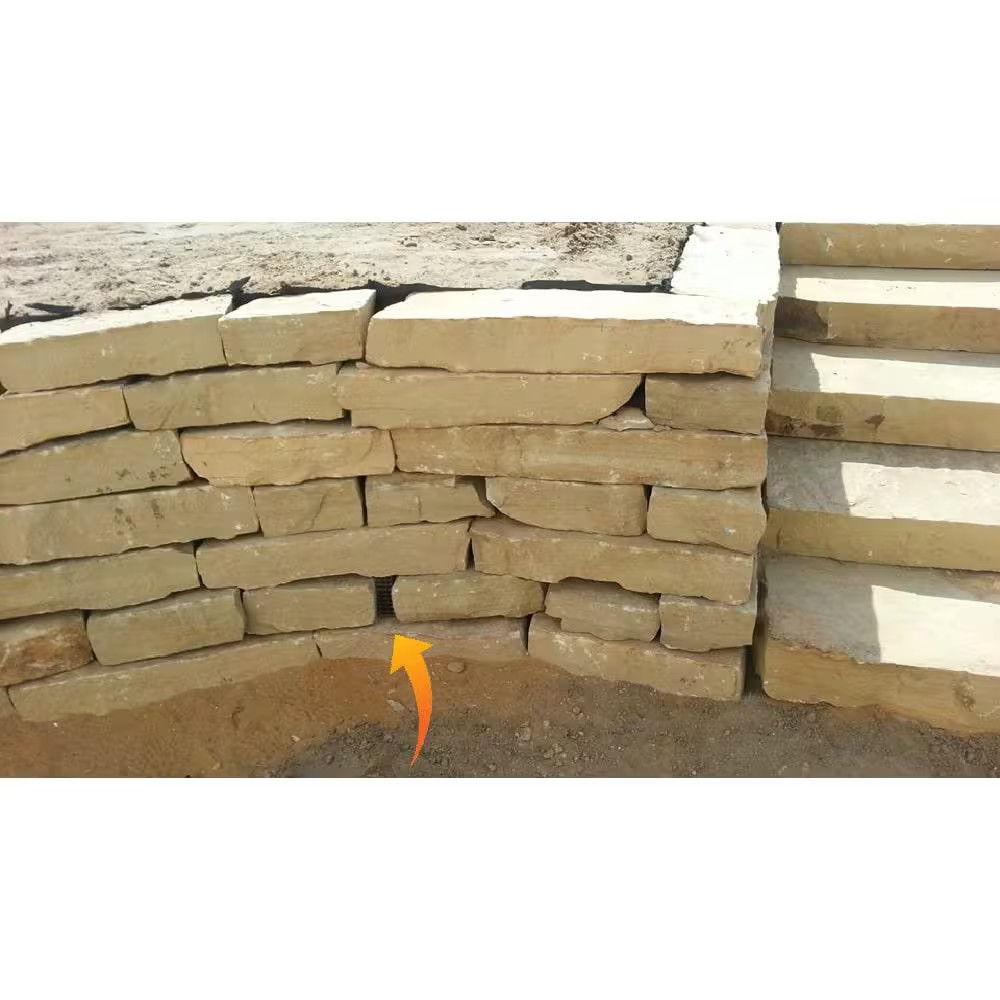 Universal Retaining Wall Block Drain Tan
