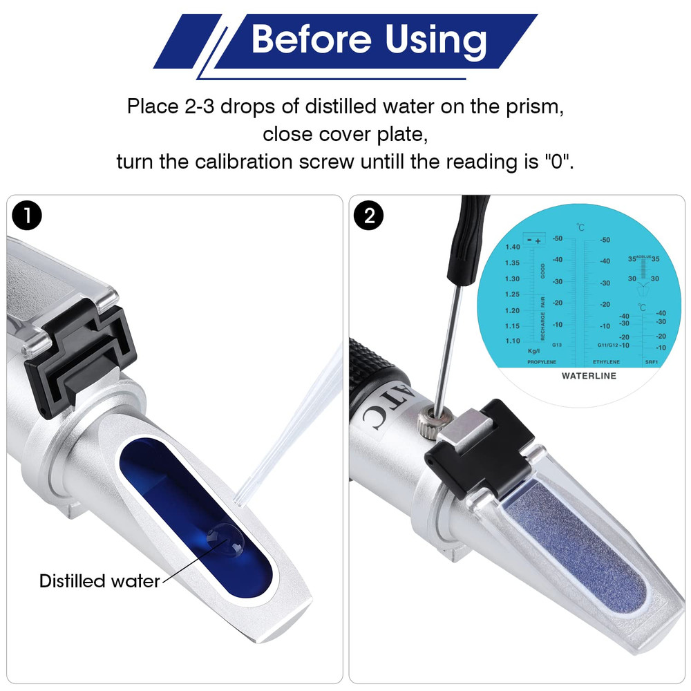 Antifreeze Refractometer 4-In-1 Coolant Tester Refractometer for Checking Freezi