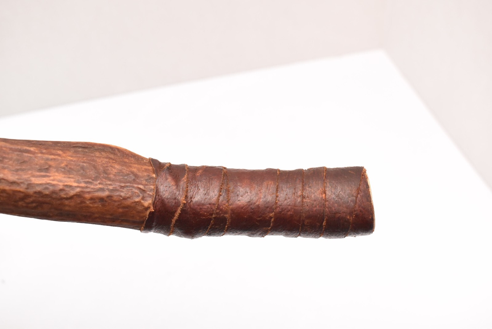 Antique Native American Indian Plains carved ANTLER war club Axe Weapon.