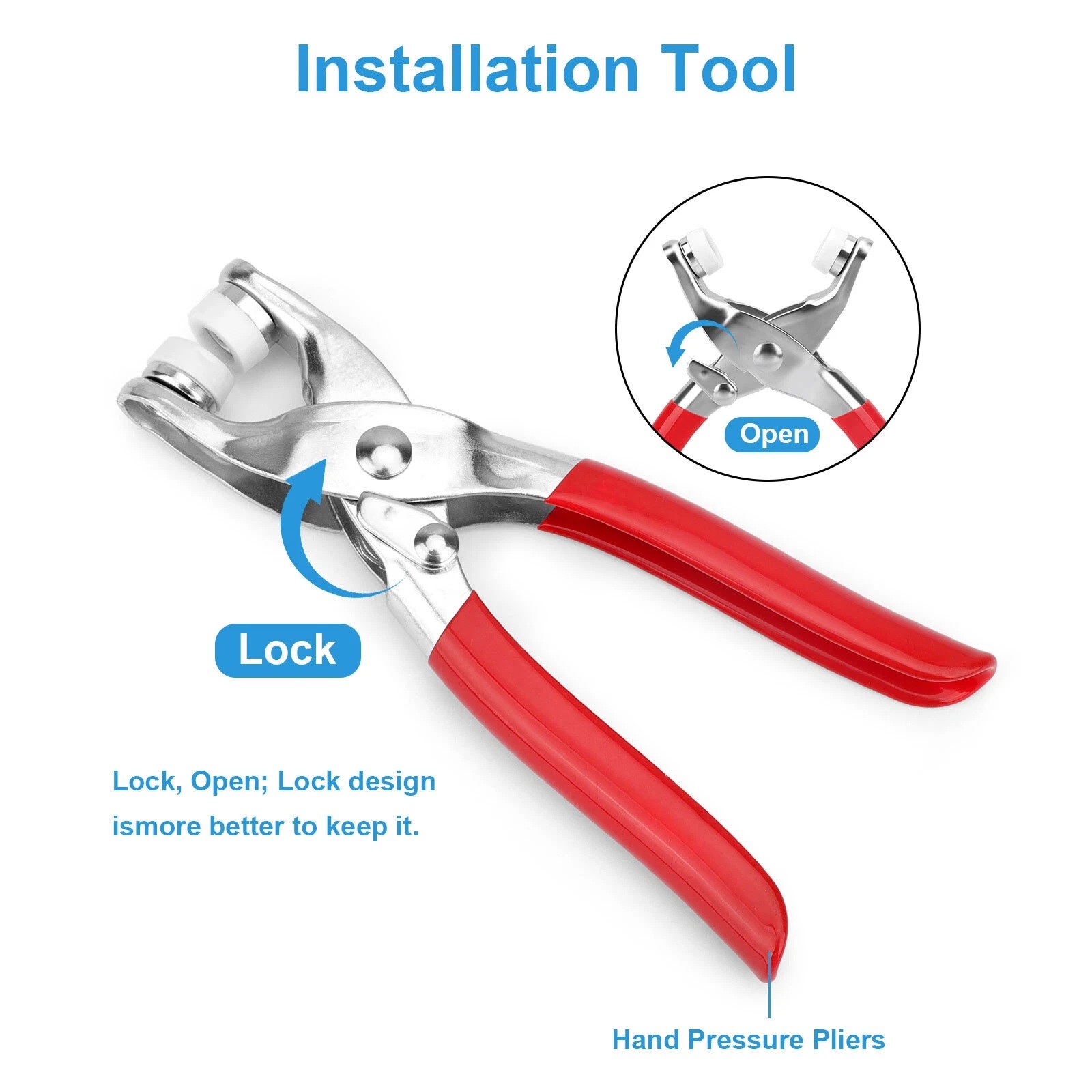 100 Pcs 9.5mm Snap Fasteners Kit with Pliers for Fabric Crafting & Clothes