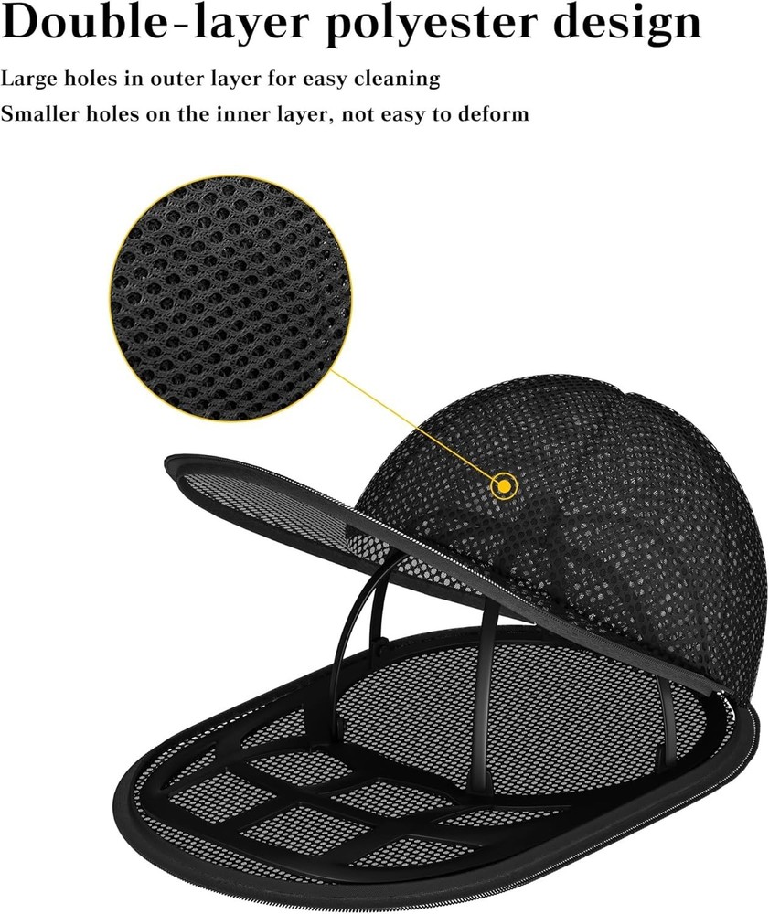 Hat Washer for Baseball Caps Sturdy Cleaning Protector with Frame Cage Laundry