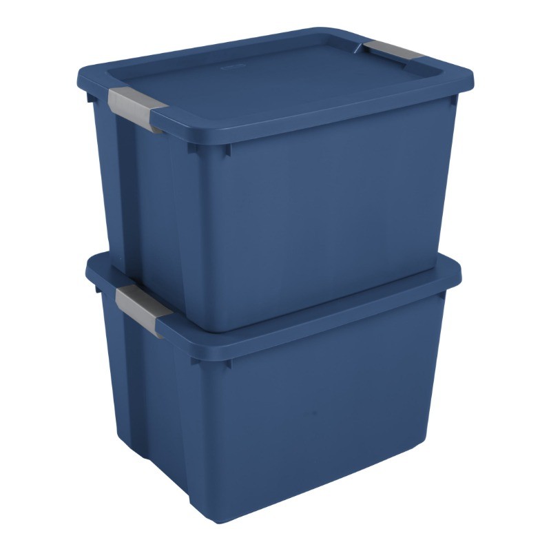 (2 pack) Sterilite Large Storage Bin, 20 Gallon Plastic Storage Container , Blue