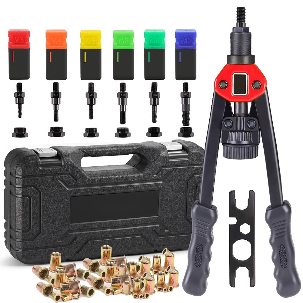 13'' Rivet Gun Kit Rivnut Thread Setting Tool Nut Setter NutSert Metric 60PC Nut