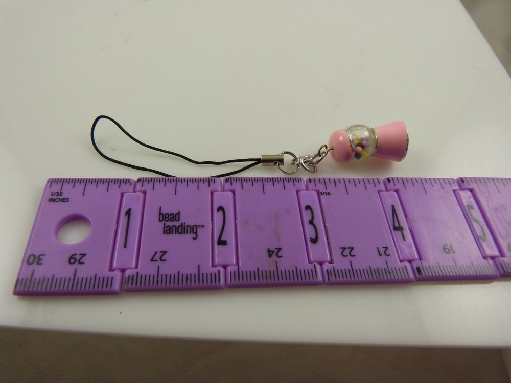 pink gumball machine cell phone purse charm strap