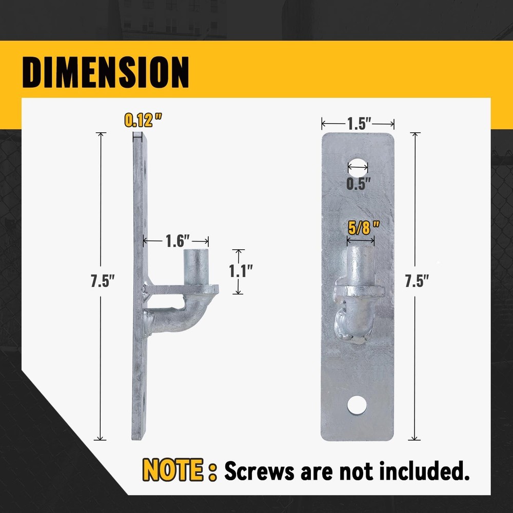 VIVIDA Wall Mount Gate Hinge 2 PCS, Heavy Duty Flat Back Farm Gate Hinge with...