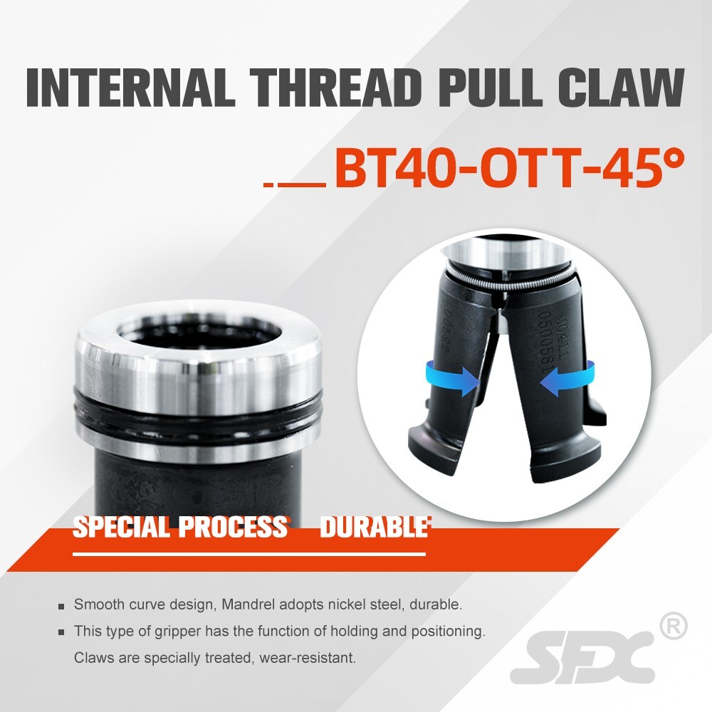 Spindle Claw BT40-OTT-45 Degree Internal Thread Pull Claw Spindle Four Claw