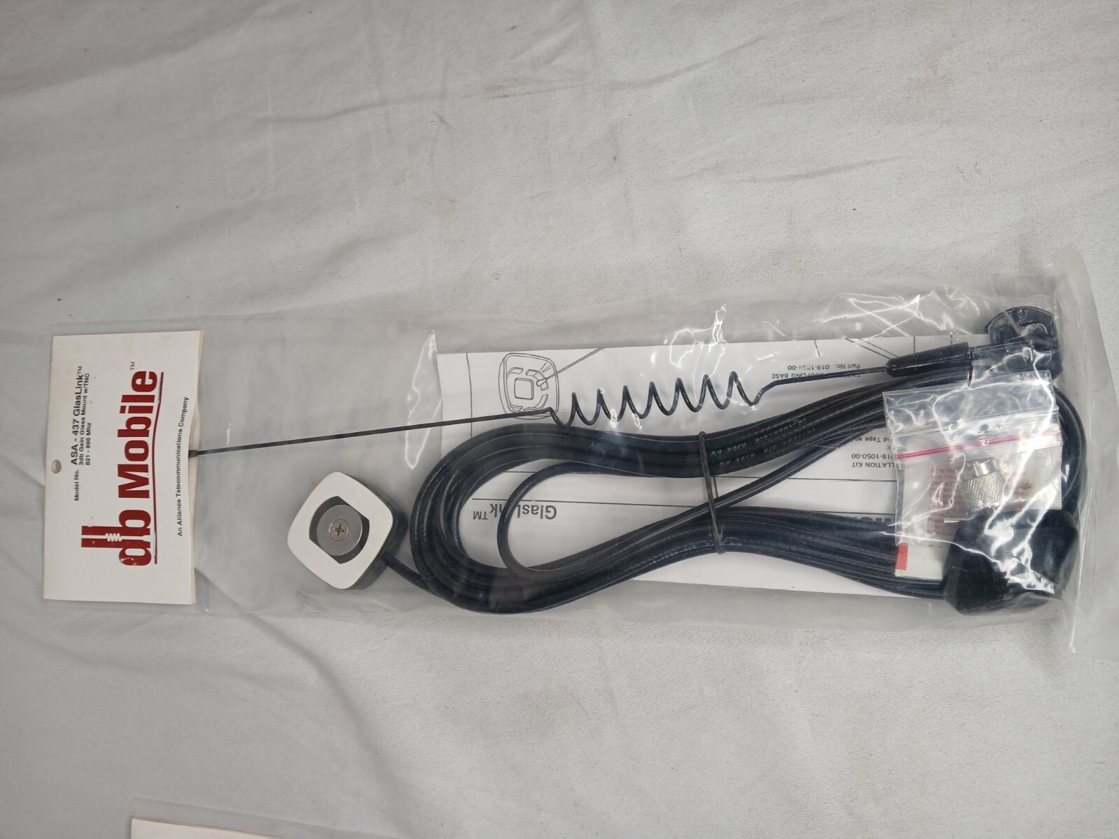 GlasLink Glass Mount Dual Band Cellular UHF Antenna NEW w/ All Mounting Hardware