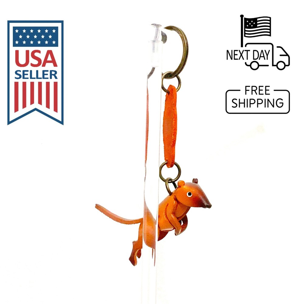 Meerkat Handmade Leather Keyring