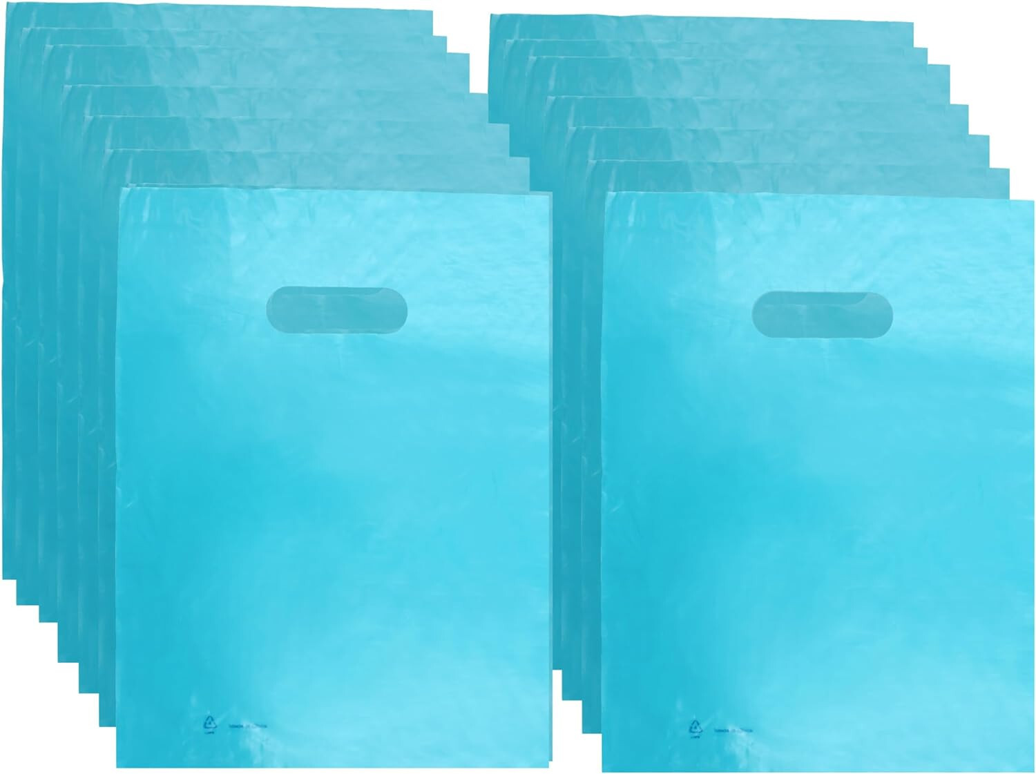 Plastic Bags 1000 Blue Shopping Merchandise Die Cut Handles 9 x 12" Diecut