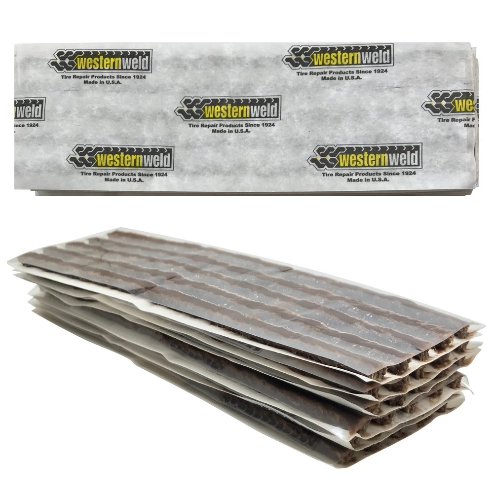 Western Weld 8" Thick Brown Tire Plug Repair Self Vulcanizing String Inserts