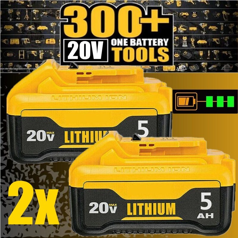 2Pack 20V For DeWalt Drill replacement for DCB206 DCB208 Rechargeable Batteries