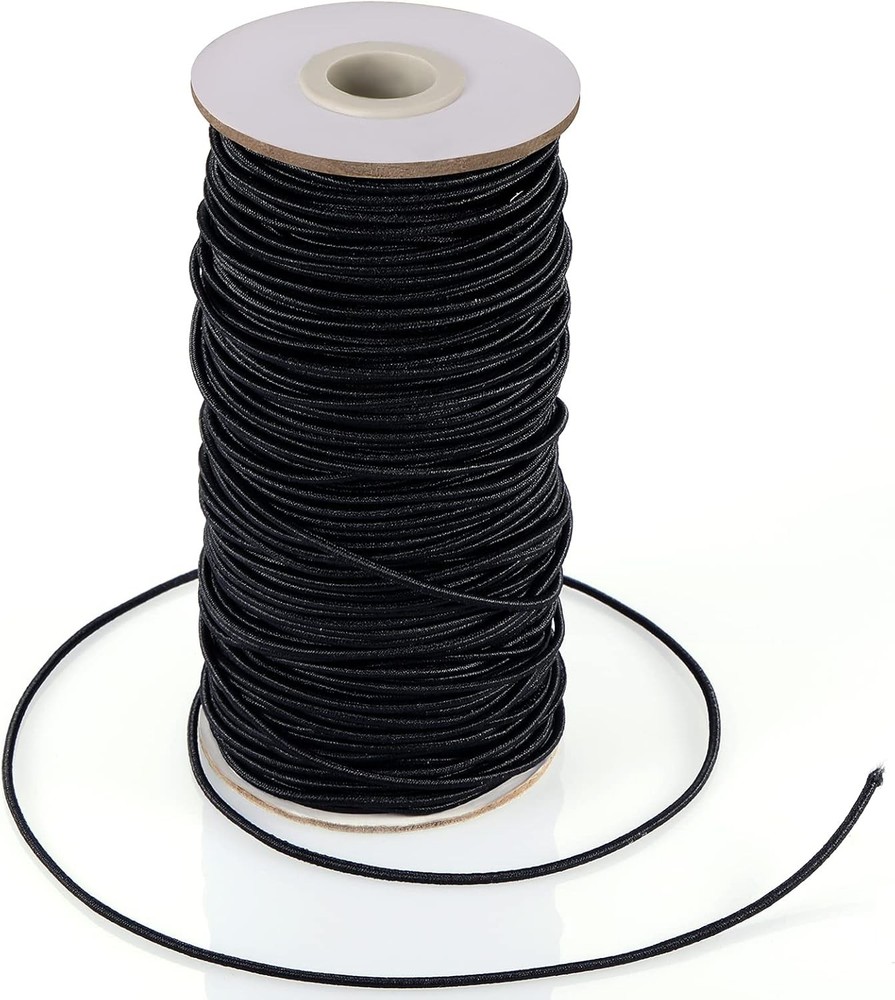 Outus 100 Yards 2 mm Elastic Cord Stretch String Beading Black